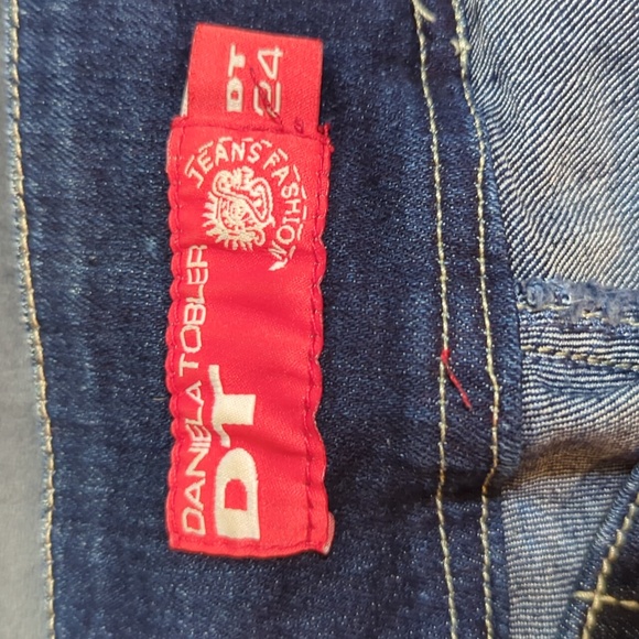Daniela Tobler Low Rise Dark Wash Jeans, Size 24 - Picture 5 of 8